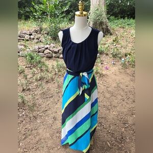 Madison‎ Leigh Blue Sleeveless Maxi Sundress